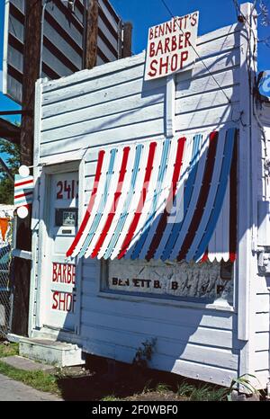 1970's United States -  Bennett's Barber Shop Houston Texas ca. 1977 Stock Photo