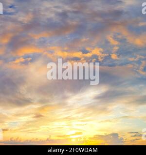 Dramatic colorful sky at sunset Stock Photo
