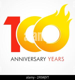 100 th anniversary numbers. 100 years old logotype. Bright congrats. Isolated abstract graphic design template. Creative 0 sign 3D digits. 100 percent Stock Vector