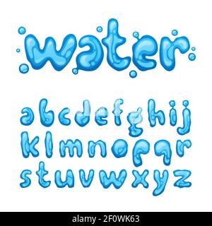 Abstract hand drawn liquid design lettering. Vector illustration. Stock Vector