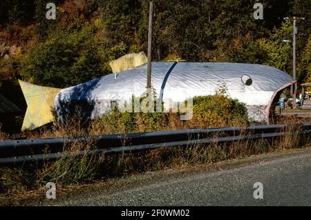 Fish Inn side view Old Route 10 Coeur d'Alene Idaho ca. 1987 Stock Photo