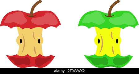 Apple stub waste Stock Vector