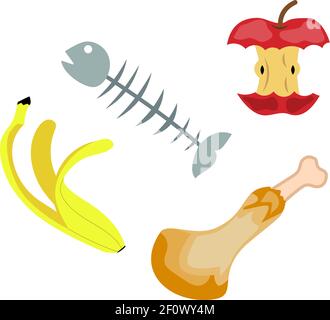 recycling garbage organic food trash Stock Vector