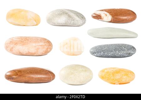 Colorful stones isolated on white background Stock Photo