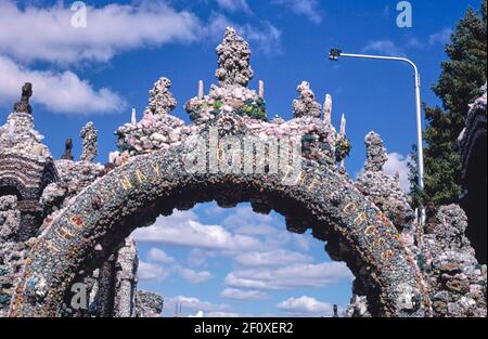 The Grotto of the Redemption Way of the Cross Arch detail West Bend Iowa ca. 1988 Stock Photo