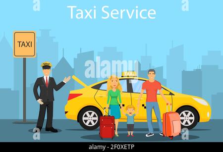 Taxi driver. yellow taxi Stock Vector
