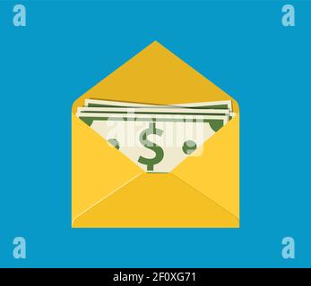 Envelope with money. Stock Vector
