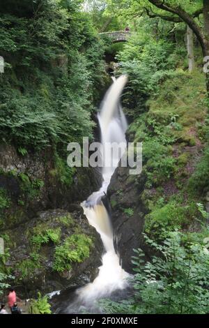 Long Exposure Waterfall, Lake District, UK Stock Photo