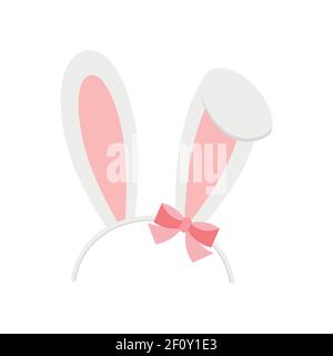 Easter bunny rabbit ears headband icon isolated on white background. Stock Vector