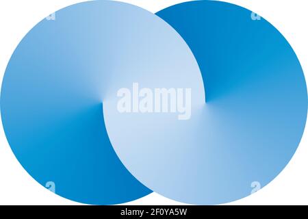 Infinity symblol of interlaced circles. Vector sign with gradient effect Stock Vector