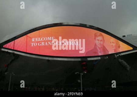 Video display outside Birmingham New Station, Birmingham, UK Stock Photo