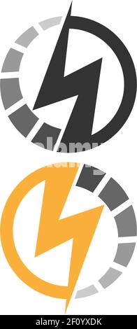 Power symbol lightning icon logo design vector illustrtation Stock Vector