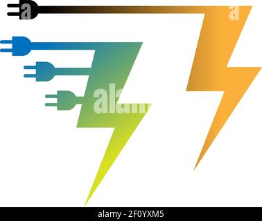 Power symbol lightning icon logo design vector illustrtation Stock Vector