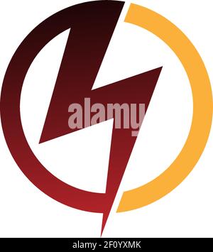 Power symbol lightning icon logo design vector illustrtation Stock Vector