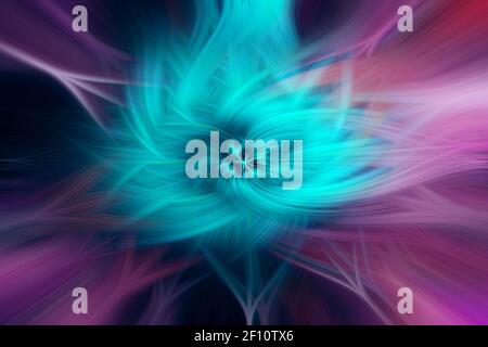 Artistic cyan and turquoise abstract twisted fiber background Stock Photo