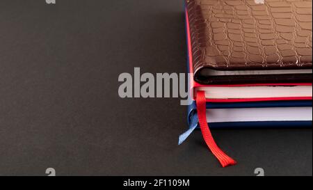 Notebook and ballpoint pen isolated on white background Stock Photo