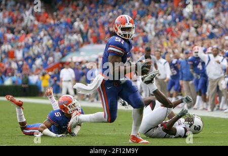 Florida Gators - On October 12th, 2008, Brandon Spikes had his first 2  career interceptions, returned one for a touchdown, and lead a Florida  defense that limited LSU to 80 total rushing