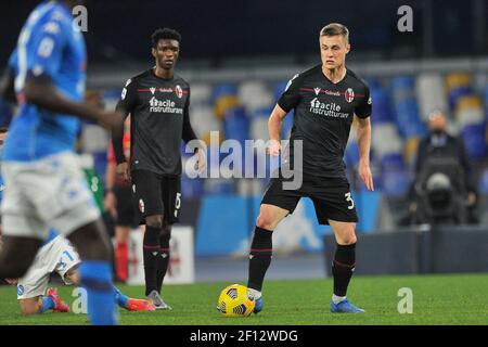 Napoli, Italy. 07th Mar, 2021. Mattias Svanberg player of Bologna, during the Italian Serie A match between Napoli vs Bologna, final result 3-1, match played at the Diego Armando Maradona stadium. Italy, March 07, 2021. (Photo by Vincenzo Izzo/Sipa USA) Credit: Sipa USA/Alamy Live News Stock Photo