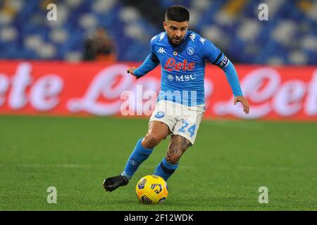 Napoli, Italy. 07th Mar, 2021. Lorenzo Insigne player of Napoli, during the Italian Serie A match between Napoli vs Bologna, final result 3-1, match played at the Diego Armando Maradona stadium. Italy, March 07, 2021. (Photo by Vincenzo Izzo/Sipa USA) Credit: Sipa USA/Alamy Live News Stock Photo