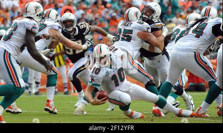 Miami Dolphins Chad Pennington (10) prepares to throw a pass in the fourth  quarter against the New York Jets at Giants Stadium in East Rutherford, New  Jersey on December 28, 2008. The