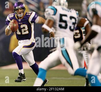 21 September 2008: Minnesota Vikings SS Darren Sharper #42 celebrates a  Vikings defensive stop. The Minnesota Vikings defeated the Carolina  Panthers by a score of 20 to 10 at the H.H.H. Metrodome