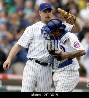 Chicago Cubs closer Kerry Wood follows through against the San