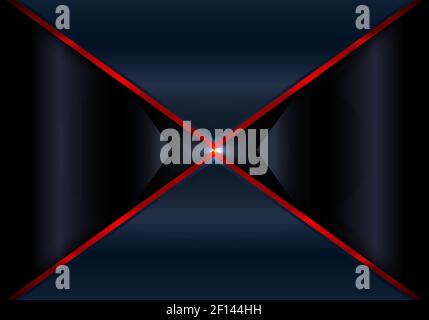 Abstract background blue triangle geometric overlaping layer with red line technology concept. Vector illustration Stock Vector