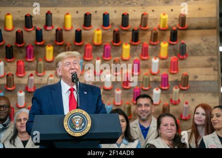 President Trump ribbon cutting and remarks at Louis Vuitton-Rochambeau  Workshop in Alvarado, Texas., President Trump ribbon cutting and remarks  at Louis Vuitton-Rochambeau Workshop in Alvarado, Texas.