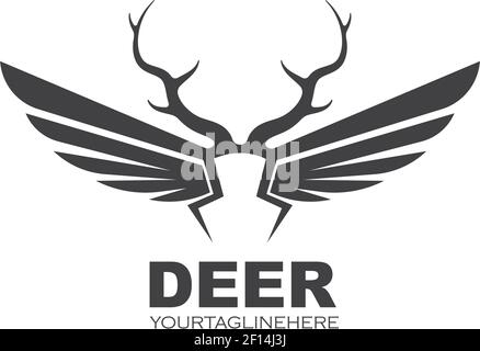 Deer antler logo icon illustration design vector Stock Vector Image & Art -  Alamy