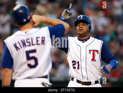 Texas rangers ian kinsler congratulated hi-res stock photography and images  - Alamy