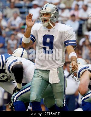 Dallas Cowboys Tony Romo calls a play in the huddle as his team plays the  Detroit Lions in a NFL Wild Card Game at AT&T Stadium in Arlington, Texas  on January 4, 2015. The Cowboys won 24-20 and advance to face the Green Bay  Packers next