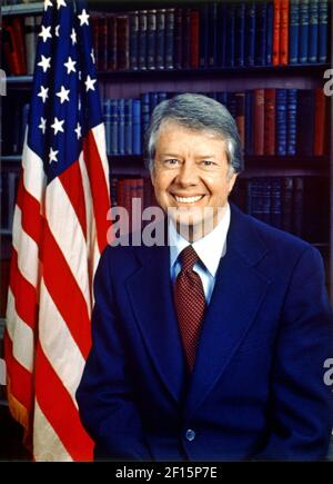 Official portrait of President Jimmy Carter. Ca. 1977-1980 Stock Photo ...