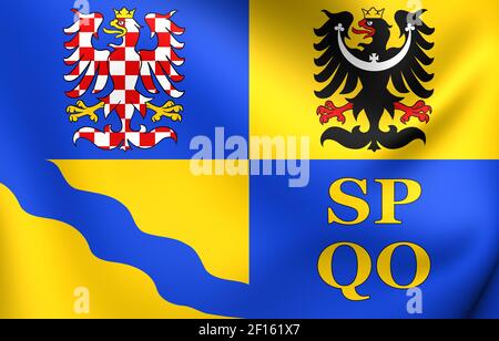 Flag of Olomouc Region Stock Photo