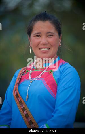 Portrait of a Hmong woman from Sapa, Lao Cai province, northern Vietnam Stock Photo