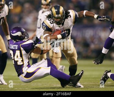 Minnesota Vikings Dwight Smith runs back an interception 93 yards