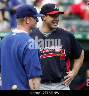 Texas Rangers' Michael Young during batting practice prior to a Major  League Baseball game against the Los Angeles Angels, Tuesday, July 8, 2008,  in Arlington, Texas. (AP Photo/Tony Gutierrez Stock Photo - Alamy