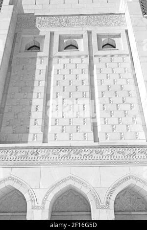 In oman the wall of big muscat mosque Stock Photo