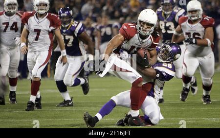 Arizona Cardinals wide receiver Larry Fitzgerald (11) makes his second  touchdown catch over Philadelphia Eagles defender Quintin Demps (39) in the  second quarter of the NFC CHampionship at the University of Phoenix