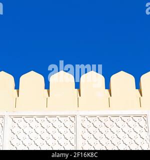 In oman the wall of big muscat mosque Stock Photo