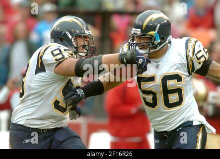 The San Diego Chargers' Luis Castillo (93) is shown during a game against  the Baltimore Ravens on Sunday, October 1, 2006, in Baltimore, Maryland.  (Photo by George Bridges/MCT/Sipa USA Stock Photo - Alamy