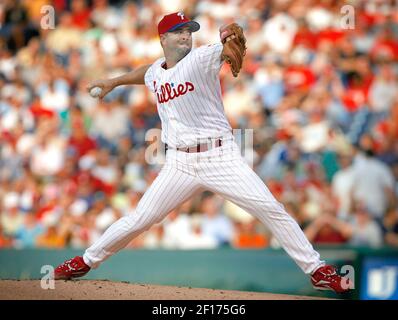 Philadelphia Phillies' starting pitcher Corey Lidle throws against the New York Yankees in the first inning at Citizens Bank Park in Philadelphia, Pennsylvania, on Tuesday, June 20, 2006. (Photo by Jerry Lodriguss/Philadelphia Inquirer/KRT)