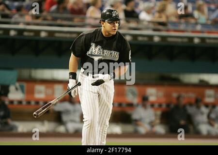 Miami Florida,Dolphin Stadium,Florida Marlins,Baseball FanFestal  sports,fan,major league,sportscaster,microphone,World Series  banners,visitors travel Stock Photo - Alamy