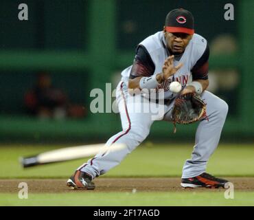 The Washington Nationals Jose Guillen is hit by a pitch in the ninth inning  against Houston Astros Dan Wheeler on July 24, 2005. Guillen was forced to  leave the game as the