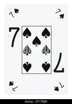 Seven of Spades playing card - isolated on white (clipping path
