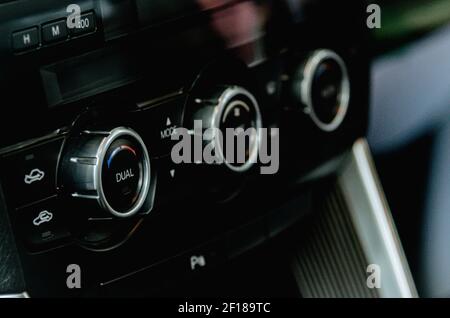 Control panel car air conditioner dashboard.Modern interior car Stock Photo