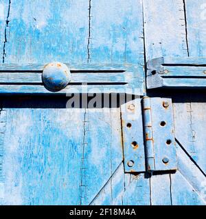 In oman antique door entrance and decorative   handle for background Stock Photo