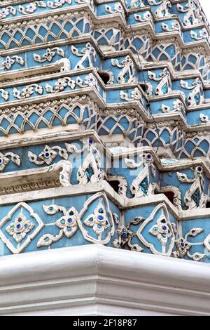 Pavement gold    temple       bangkok  blue Stock Photo