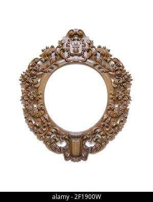 Isolated Ornamental Wooden Frame Stock Photo