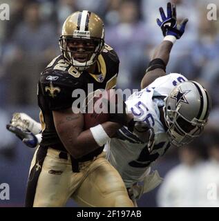 Dallas Cowboys running back Deuce Vaughn (42) scores a touchdown during an  NFL football game against the Jacksonville Jaguars, Saturday, Aug. 12,  2023, in Arlington, Texas. Jacksonville won 28-23. (AP Photo/Brandon Wade