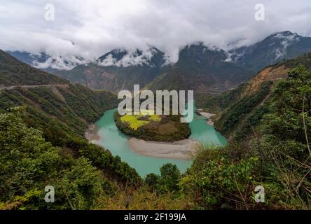 Gongshan. 7th Mar, 2021. Photo taken on March 7, 2021 shows the scenery of Nujiang river in southwest China's Yunnan Province. Credit: Chen Xinbo/Xinhua/Alamy Live News Stock Photo